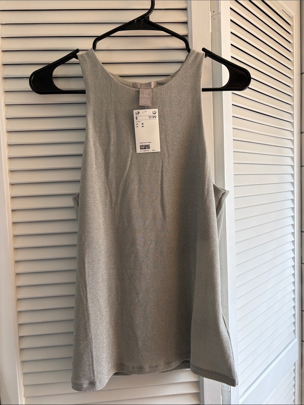 H&M Silver Shimmer Sleeveless Camisole